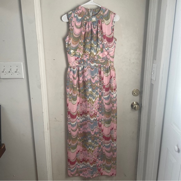 Leslie Fay Dresses & Skirts - Vintage Leslie Fay Original 60’s 70’s Psychadelic Watercolor Maxi Dress Size 12